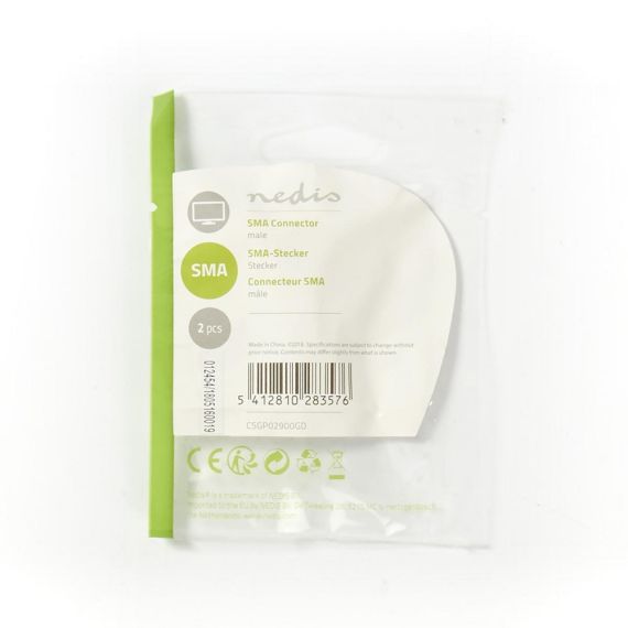 Conector SMA macho-para RG174 2 uds Cables chapados en oro ND4018  Nedis