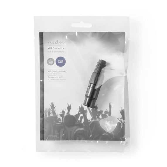 XLR Female 3 pin XLR connector Black ND4892 Nedis