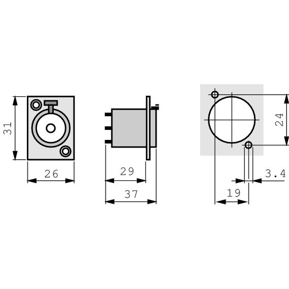 Connettore Stereo 6.35mm Femmina Metallo Argento Neutrik ND5824 Neutrik