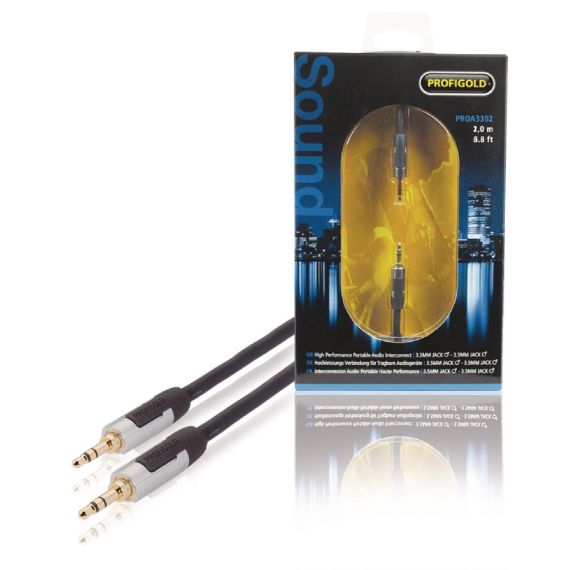Cavo audio stereo maschio da 3.5mm 1m antracite ND8035 Profigold