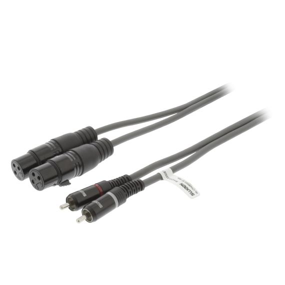 Cavo Stereo 2x XLR 3-Pin Femmina - 2x RCA Maschio 3m ND8065 Sweex