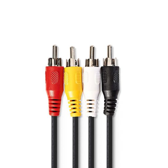 Cavo Video RCA 4x RCA maschio-maschio 2m nero ND6740 Valueline