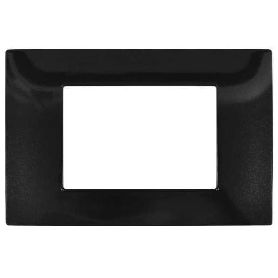 3-place black technopolymer cover plate compatible with Vimar Plana EL2338 