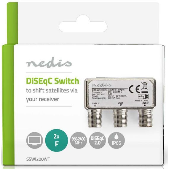 DiSEqC switch 2-1 F connector 950-2400MHz ND7150 Nedis