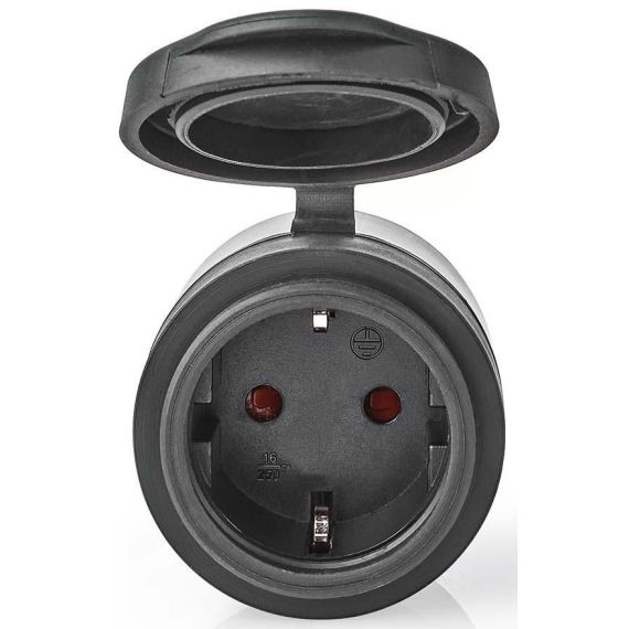 Presa Schuko Wi-Fi 10A 2500W massimo IP44 nera Nedis ND5533 Nedis