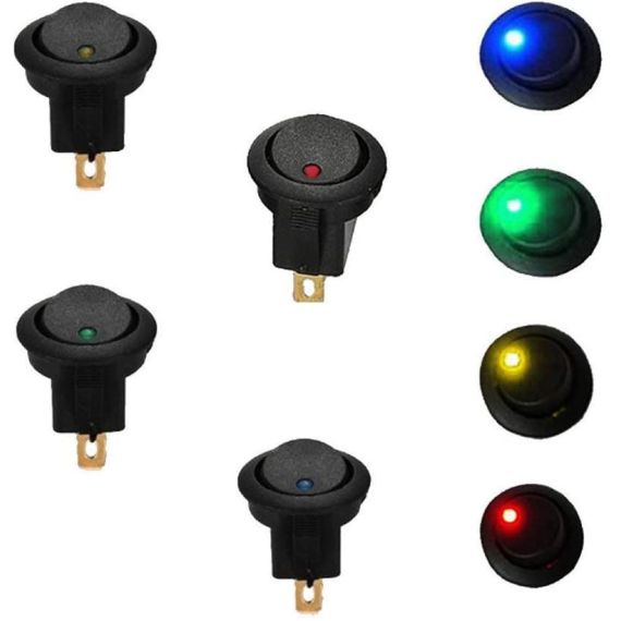 Interruttore a bilanciere luminoso Giallo/Verde/Rosso/Blu confezione 20 pezzi F1500 