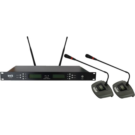 Microfono UHF wireless da tavolo U-712H kit da 2 MIC024 