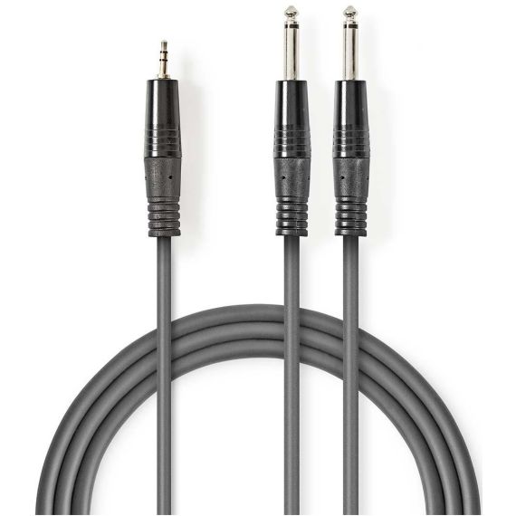 Câble audio stéréo 2x 6.35mm-3.5mm mâle 3m ND2436 Nedis