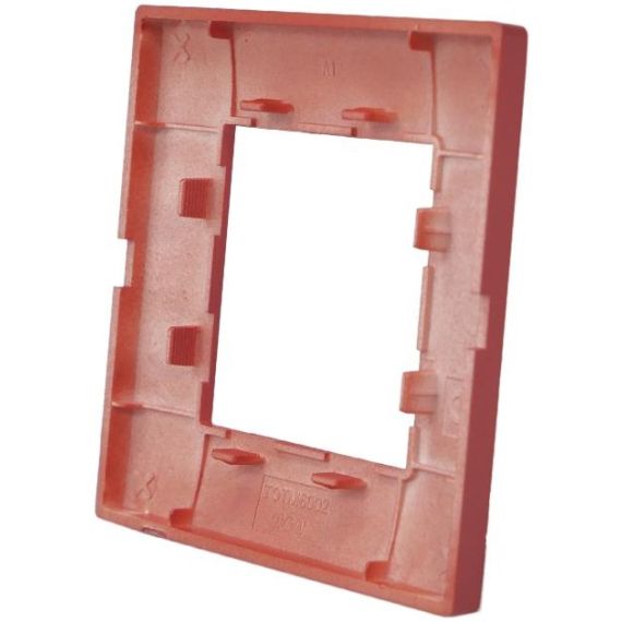 Placca in tecnopolimero 2 posti color rosso corallo compatibile Vimar Plana EL002 