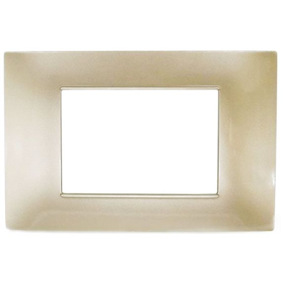 Placa de tecnopolímero color arena de 3 elementos compatible con Vimar Plana EL004 