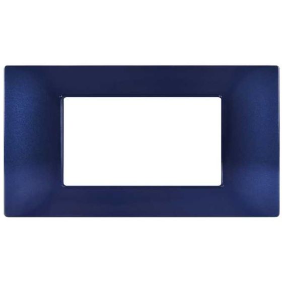 Placca in tecnopolimero 4 posti color blu compatibile Vimar Plana EL303 