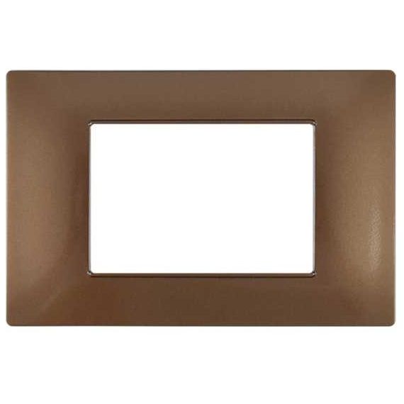 Placca in tecnopolimero 3 posti color rame compatibile Vimar Plana EL700 