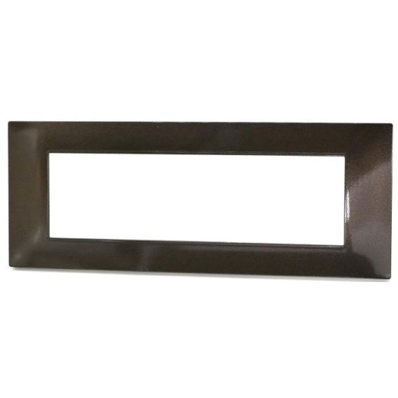 7-position plate in bronze-colored technopolymer compatible with Vimar Plana EL921 