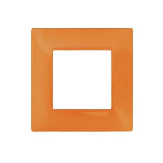 Placca in tecnopolimero 2 posti color arancione compatibile Vimar Plana EL981 