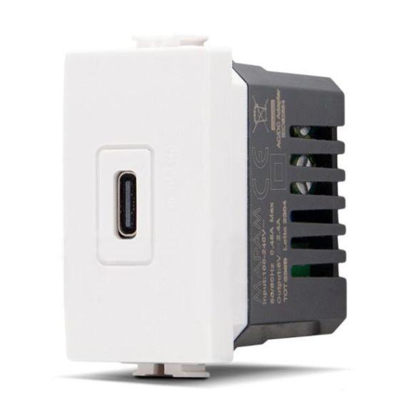 Presa USB tipo C 5V ricarica rapida 2.4A compatibile Matix EL2493 