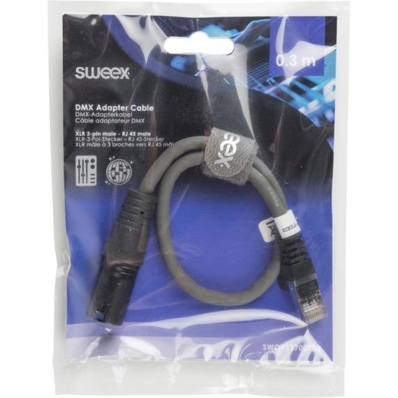 Digitalkabel XLR XLR 3p (M) - RJ45-Stecker 0,30 m Dunkelgrau SX600 Sweex