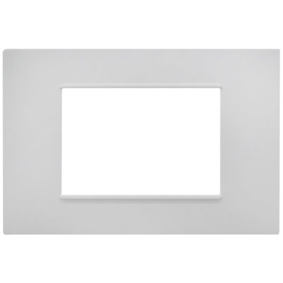 3-place white Soft Touch cover plate compatible with Vimar Plana EL2433 