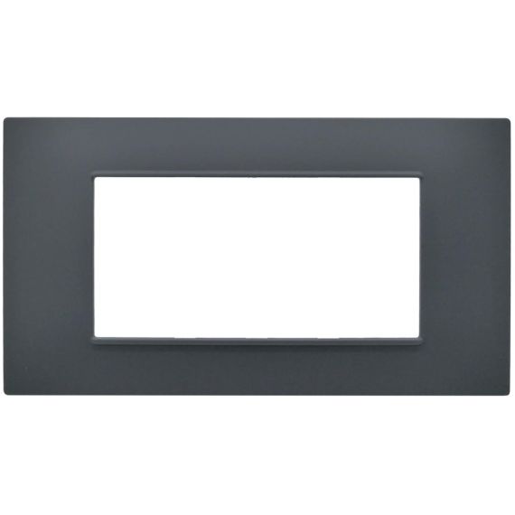 Placca 4 posti antracite Soft Touch compatibile Vimar Plana EL3103 