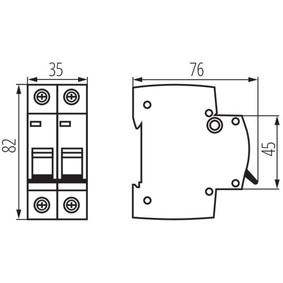 2P 32A Kanlux circuit breaker KA2087 Kanlux