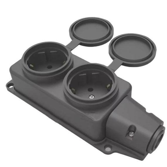 Presa schuko 2 posti con messa a terra IP44 Vito EL1467 Vito