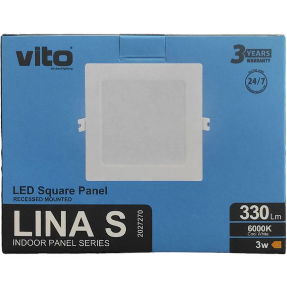 Pannello LED quadrato da incasso 80*80mm 3W luce fredda EL2254 Vito