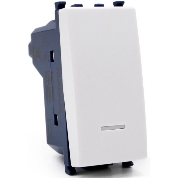 Pulsante unipolare bianco con spia compatibile Vimar Arké EL236 
