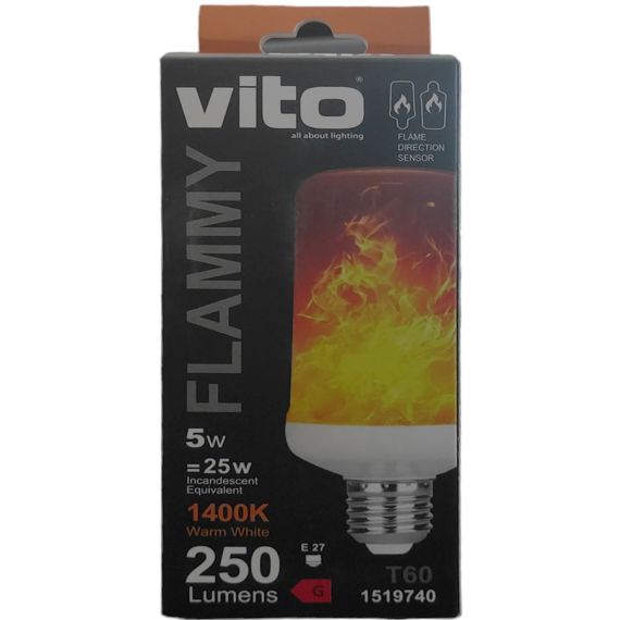 Lampadina LED effetto fiamma E275W 1400K luce calda Vito EL283 Vito