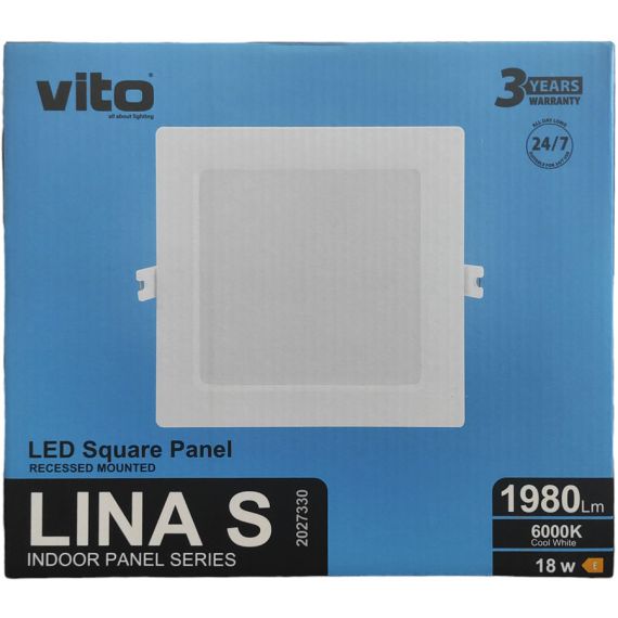 Pannello LED quadrato da incasso 205*205 18W 6000K luce fredda EL3232 Vito