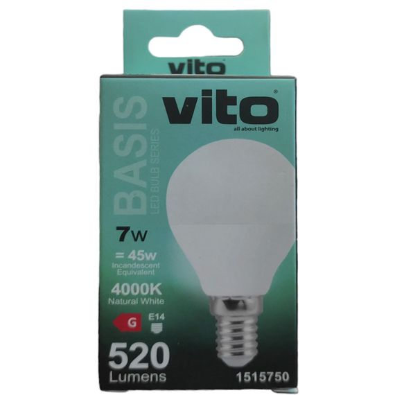 Lampadina LED mini globo E14 7W 527Lm 4000K luce naturale Vito EL3284 Vito