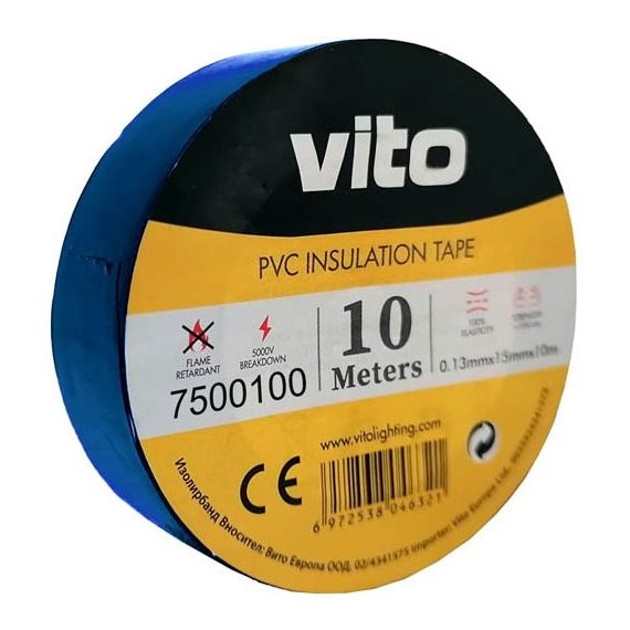Nastro isolante 15mm 10m blu EL416 Vito