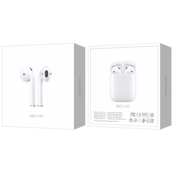 Cuffie auricolari Bluetooth bianche KSC-1107 F2630 Kakusiga