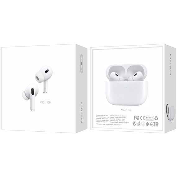 KSC-1109 White Bluetooth Earphones F2615 Kakusiga