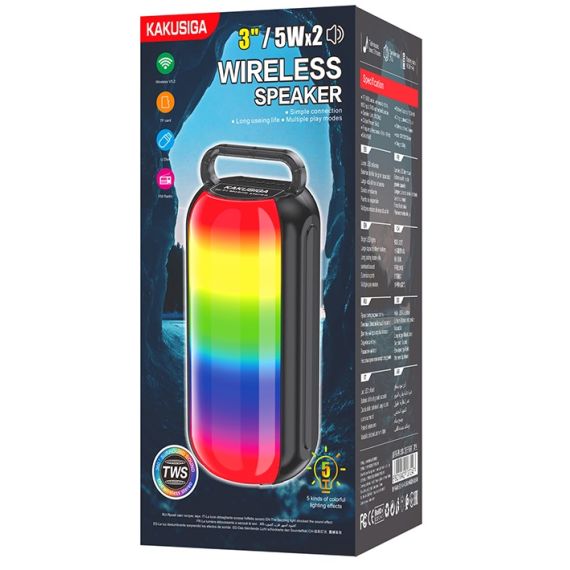 Altoparlante Bluetooth 2x5W Radio FM/USB/SD nero KK-3204 F2650 Kakusiga