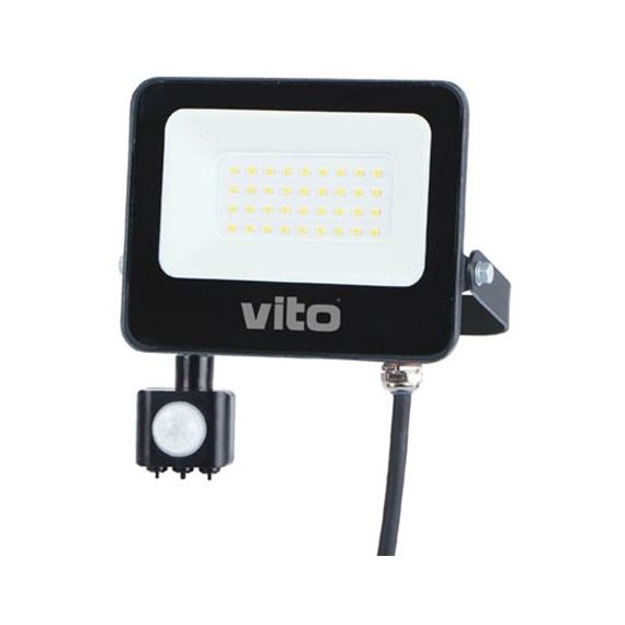 Outdoor LED floodlight with PIR sensor 30W 3000Lm cold light 6000K IP65 EL1973 Vito