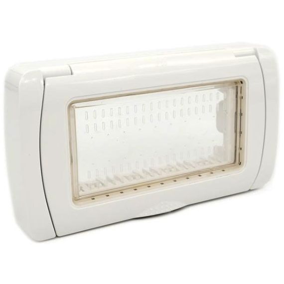 Placca idrobox IP55 4 posti bianca compatibile Vimar Plana EL2321 
