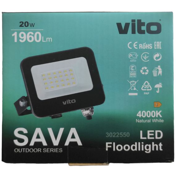 Faro LED da esterno 20W 2000lm luce naturale 4000k EL249 Vito