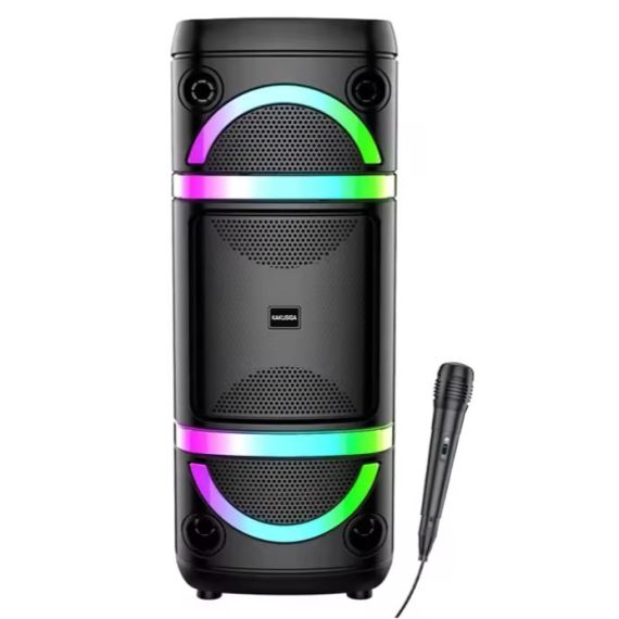 Cassa acustica ricaricabile 2x8" 40W luci LED Bluetooth/FM/USB KK-8207 KK-8207 Kakusiga