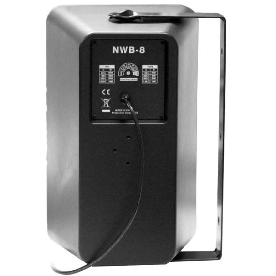 Cassa acustica nera da parete 2 vie 8" 80W 70/100V W286 