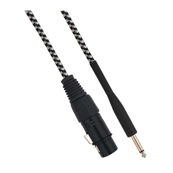 XLR female Cannon cable to Jack 6.35 male 3 meters Mono - White / Black SP417 