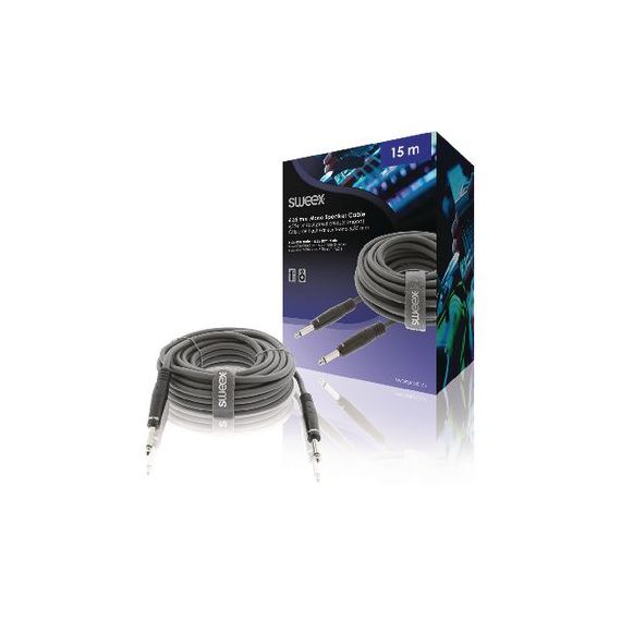 Speaker Cable 6.35 mm Male - 6.35 mm Male 15.0 m Dark Gray SX390 Sweex