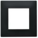 Vimar Plana compatible 2-place black Soft Touch cover plate EL2405 