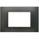 3-place dark brown Soft Touch cover plate compatible with Vimar Plana EL3107 
