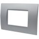 Placca 3 posti argento Soft Touch compatibile Living International EL2444 