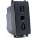 Presa bivalente 16A 250V nero compatibile Vimar Arké EL270 