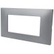 Placca 4 posti argento Soft Touch compatibile Vimar Plana EL3089 